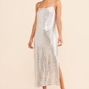 Anthropologie Endless Rose Full Moon Sequin Slip Dress